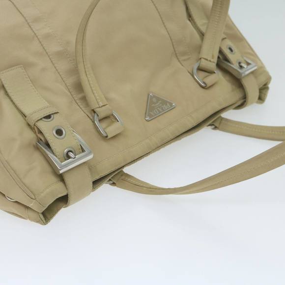 PRADA Tote Bag Nylon Beige Auth 65080 - Picture 6 of 16